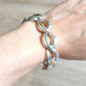 Chunky Vintage Sterling Silver Link Bracelet